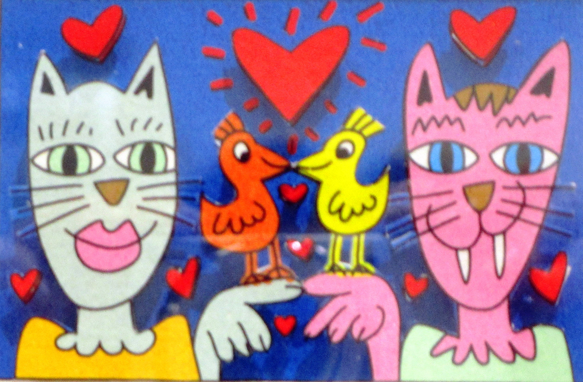 Cat your love;3D-Grafik, 350 Exemplare,;5,0 x 7,7 cm;330 - Galerie Wroblowski